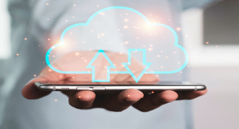 Phone with cloud transfer hologram